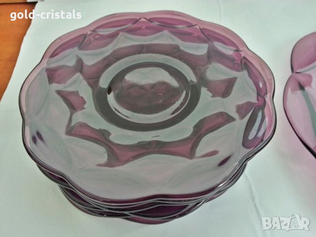Стъклени чинии цветно лилаво стъкло, снимка 13 - Антикварни и старинни предмети - 27012145