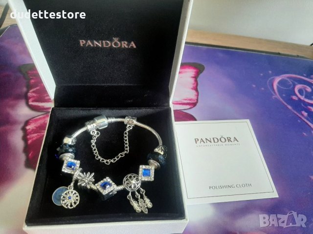 Pandora гривна Пандора сини талисмани, снимка 2 - Гривни - 33310758