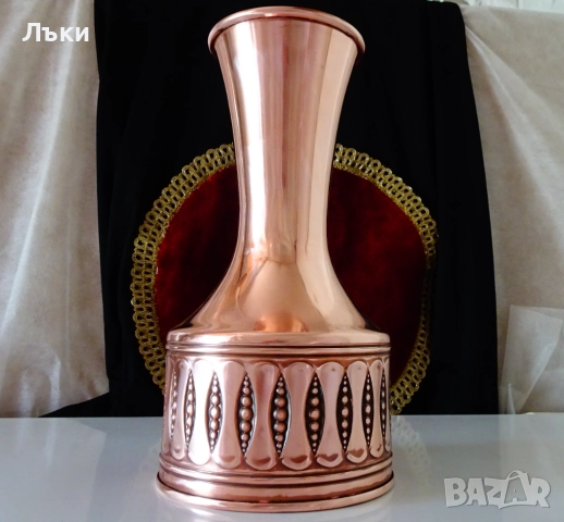 Медна кана 2 литра,чиста червена мед,релеф. , снимка 4 - Антикварни и старинни предмети - 51446667