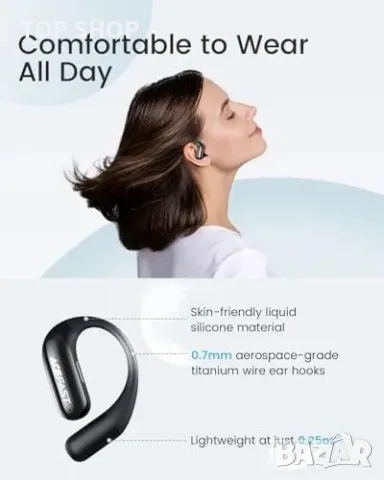 Нови Отворени слушалки с дълбок бас, леки, удобни, бързо зареждане, снимка 4 - Bluetooth слушалки - 49444176