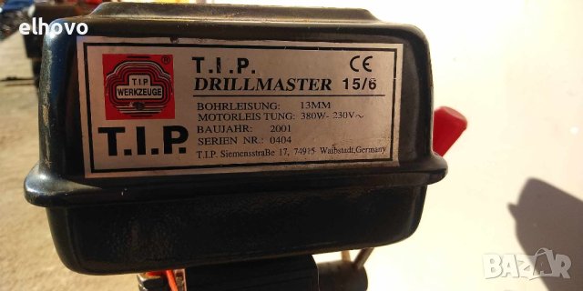 Настолна бормашина T.I.P Drillmaster 15/6, снимка 6 - Бормашини - 43019403