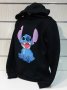 Нов детски суичър с дигитален печат Стич (Stitch) в черен цвят, снимка 7