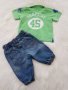 Дънки и тениска с яка за бебе момче 3-6 месеца, снимка 4