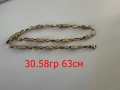 30.58гр 63см мъжки златен ланец версаче / златно колие / синджир / ланец / злато / златен / GOLD 585, снимка 1