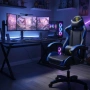 copy of Геймърски стол с регулируема височина, лумбална възглавница и метална основа, снимка 3