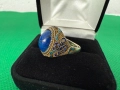 Уникат ! Сребърен пръстен с емайл / позлата и лапис лазули. №7638, снимка 2