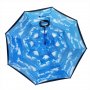 2190 Обърнат чадър двупластов противоветрен чадър с обратно затваряне и отваряне, снимка 3