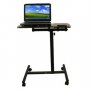 Мобилна маса за лаптоп с колелца, регулираща се височина, черна, снимка 2