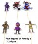 12 бр Five Nights at Freddy's Freddy Фреди топер топери клечки украса за мъфини кексчета парти, снимка 1 - Други - 32878900