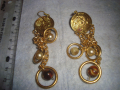 ПОЗЛАТЕНИ ЕТНОГРАФСКИ СТИЛ БРОНЗОВИ ОРНАМЕНТИРАНИ РЕТРО ОБЕЦИ 5650, снимка 4