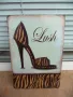 Метална табела мода Дамски обувки модерни леопард зебра кожа висок ток модерни, снимка 1