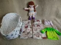 Плетена кукла с аксесоари и кошче, снимка 1