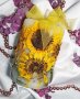Ботаническа Свещ с Изсушени Цветя - Слънчогледи, снимка 1 - Декорация за дома - 44060130