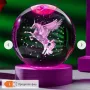 LED Светеща кристална топка/лампа,3D сензорна-Еднорог, снимка 1