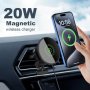 20 W магнитно безжично зарядно за кола, съвместимо с MagSafe Car Charger, безжичен магнит, държач, снимка 2