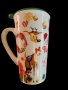 Коледна порцеланова чаша с гумен капак 15см височина. 🍵ВАРИАНТИ: картинка С еленче или с Дядо Колед, снимка 1 - Чаши - 42993501