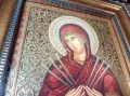 ОБР. ПР. БЦЫ СЕМИСТРЕЛЬНАЯ РУСКА ИЗТОЧНОПРАВСЛАВНА ИКОНА МНОГО КРАСИВА ИЗРАБОТКА ДЪРВЕНА РАМКА 47600, снимка 15