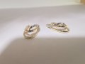 Златни обеци бяло и жълто злато , снимка 8