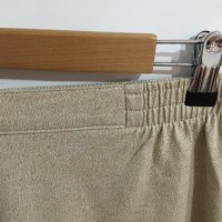 Марков макси еластичен 3/4 панталон с леки цепки долу в бежово, снимка 4 - Панталони - 32402493
