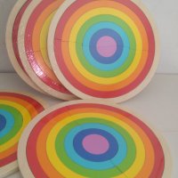 Двойна цветна дървена дъга с табла за поместване Wooden double rainbow, снимка 7 - Образователни игри - 30455577