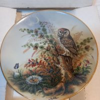 Декоративна порцеланова чиния сова, снимка 1 - Колекции - 38268532