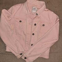 Розово дънково яке 12-14 г, снимка 1 - Детски якета и елеци - 43218065