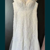 Булчинска рокля с мъниста, камъни, пера, снимка 4 - Сватбени рокли - 40695617