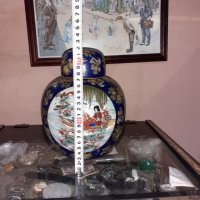 Сатцума Satsuma стара голяма ваза буркан порцелан маркирана, снимка 6 - Антикварни и старинни предмети - 43170926