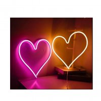Светещо сърце, нощна лампа, Led неон, USB, 36.3x29 cm, снимка 2 - Лампи за стена - 38168543