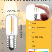 Нов комплект 2 броя Енергоспестяващи 1W LED Крушки за Нощно Осветление, снимка 4 - Крушки - 43091386