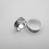 Сребърен пръстен-халка ръчна изработка , снимка 1 - Колиета, медальони, синджири - 43570896