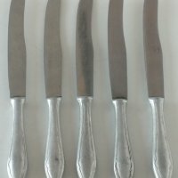 5 бр.стари Соц ножа с алуминиеви дръжки, неръждавейка резец ,дълги 21 см., снимка 1 - Прибори за хранене, готвене и сервиране - 40369843