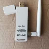 TP-LINK TL-WN722N 150Mbps High-Gain Wireless USB2.0 Adapter, снимка 10 - Мрежови адаптери - 44126907