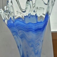 Стъклена ваза , снимка 4 - Антикварни и старинни предмети - 26751974