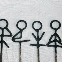 4 ковани шишове за барбекю Графити хора Уникати, снимка 3 - Барбекюта - 40005261