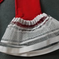 Поръчани -One Size нови червени чорапи с ликра и бяла ластична лента, снимка 5 - Бельо - 44051917