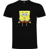 Нова детска тениска със Спондж боб (SpongeBob) в черен цвят , снимка 1 - Детски тениски и потници - 43950138