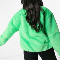 Дамско яке Nike Faux Fur Green - размер XS/S, снимка 3 - Якета - 40677623