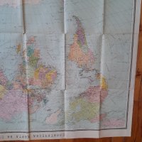 Стара политическа карта на света, снимка 3 - Други ценни предмети - 43008418