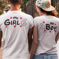 Тениски за влюбени двойки по ваш дизайн, снимка 6 - Романтични подаръци - 35457951