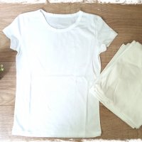 Бели памучни тениски р. 104/110, снимка 1 - Детски тениски и потници - 28829704