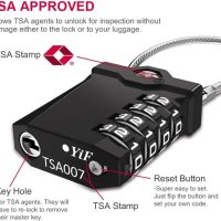 ZHEGE TSA Lock 4 цифри, ключалка за куфар, ключалки за багаж комплект от 4 ри броя НОВИ, снимка 7 - Други - 43766263