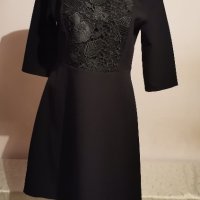 Официална черна рокля с бродерия р-р Л, снимка 3 - Рокли - 32330663