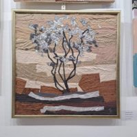 Текстилна картина "Сребърно дърво", снимка 2 - Картини - 43485657