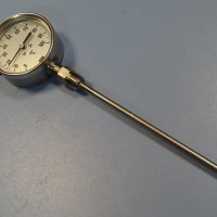 биметален термометър Wika thermometer ф100mm, 0/+100°C, L-230mm, снимка 1 - Резервни части за машини - 35228907