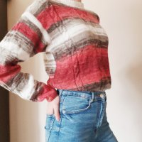 Ръчно плетена блуза, мохерна в три цвята, снимка 3 - Блузи с дълъг ръкав и пуловери - 27802296