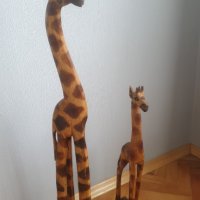 Дървени африкански фигури на жирафи, снимка 3 - Антикварни и старинни предмети - 43900744