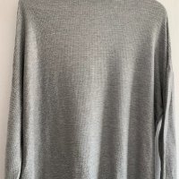 Сива дамска блуза с яка, снимка 6 - Блузи с дълъг ръкав и пуловери - 26332218