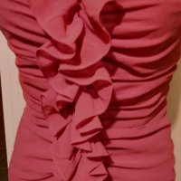 Стилна рокля в тъмно розово "H&M"🍀♥️XS,S♥️🍀арт.4422, снимка 3 - Рокли - 37609206