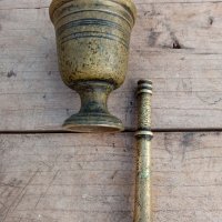 Стар бронзов хаван, снимка 5 - Антикварни и старинни предмети - 35285484